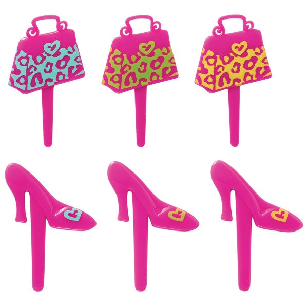 Animal Print Purse and Shoe Cupcake Picks - 12 Picks