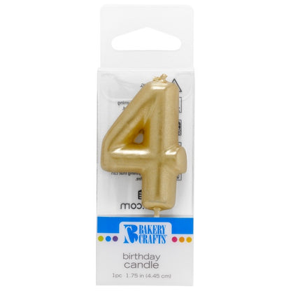 Gold Number 4 Candle