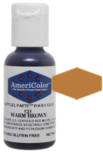 Warm Brown, Americolor Soft Gel Paste Food Color, .75oz