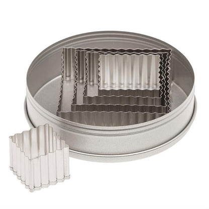 Ateco 5 Piece Square Cutter Set, Fluted Edge