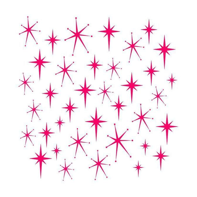 Retro Stars Stencil