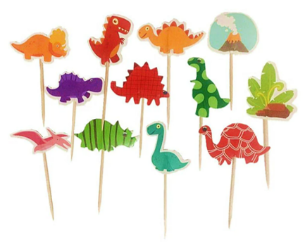 Dinosaur Cupcake Picks - 12 Picks per Package