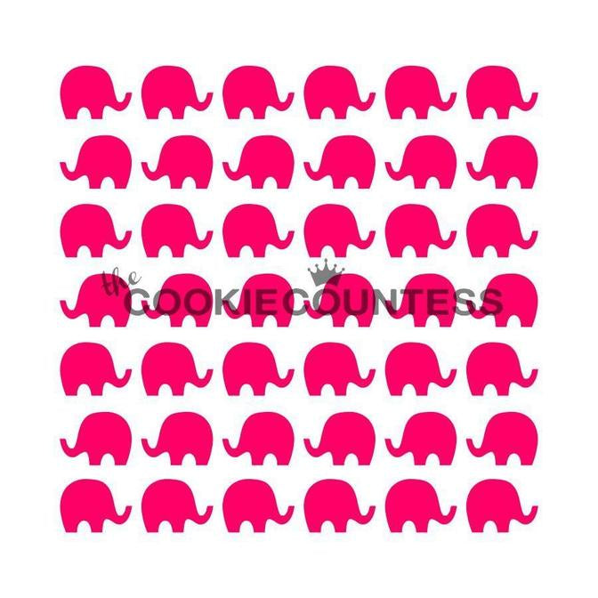 Elephants Pattern Stencil