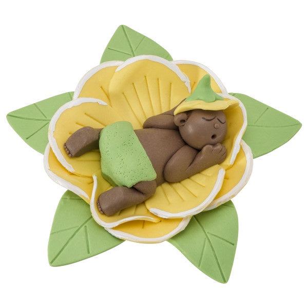 African American Baby Bud Cake Topper Set