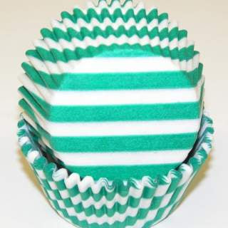 Green Stripe, Standard Size Bake Cups - 50ish Cupcake Liners