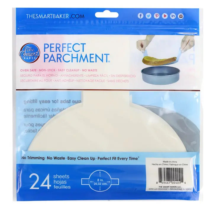 The Smart Baker 8 Inch Perfect Parchment Rounds