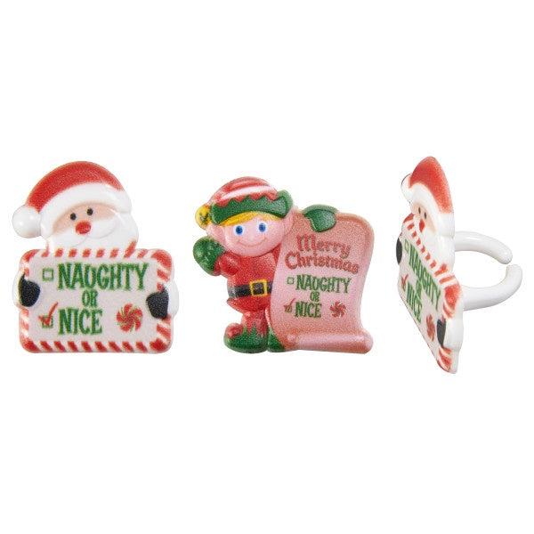Santa And Elf Cupcake Rings