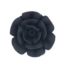 Rose - 1" Small - Royal Icing - Black