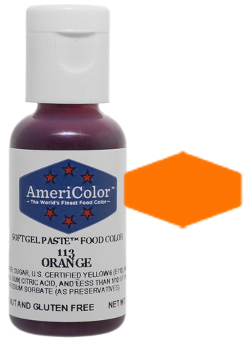 Orange Americolor Soft Gel Paste Food Color, .75oz