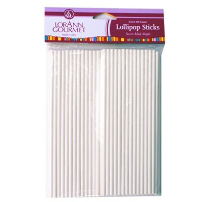 Lorann 6 Inch Lollipop Sticks - 100 Count