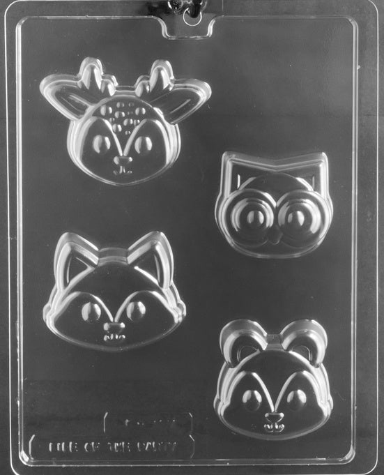 Woodland Animal Face Chocolate Covered Cookie Mold