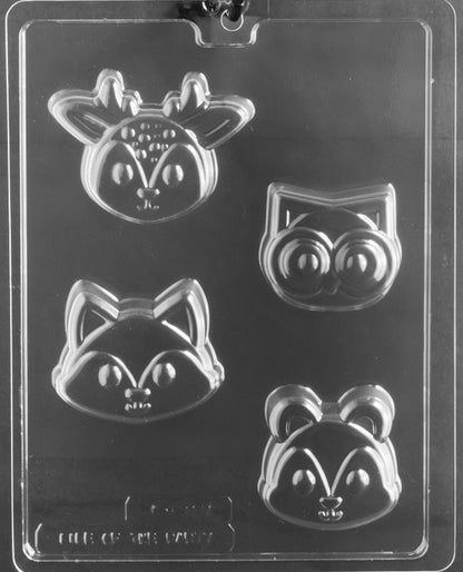 Woodland Animal Face Chocolate Covered Cookie Mold