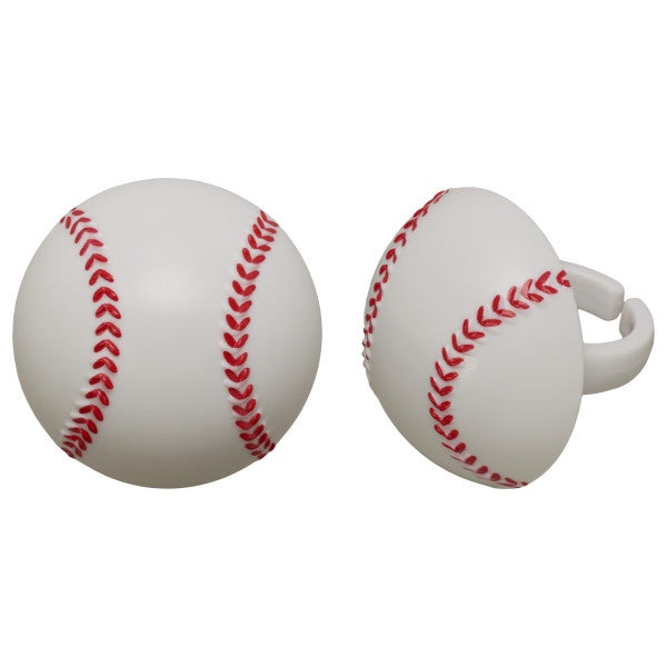 Baseball Cupcake Rings - 12 Cupcake Rings