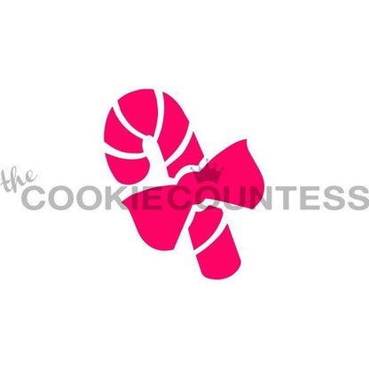 Candy Cane with Bow Stencil