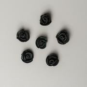 Mini Royal Icing Rose - Black - .5"
