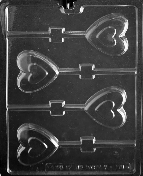 Heart In Heart Lollipop Chocolate Mold