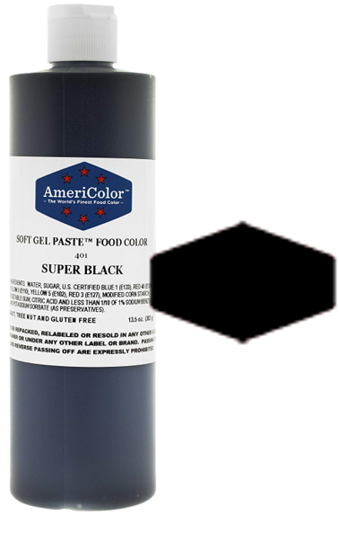 Super Black, Americolor Soft Gel Paste Food Color, 13.5oz