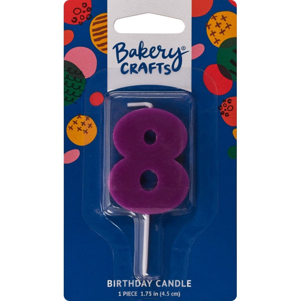 Mini Block Number Candle - 8 - Purple