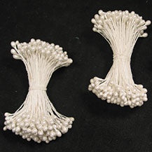 Pearl Flower Stamen - White - 3" - 144 Pieces