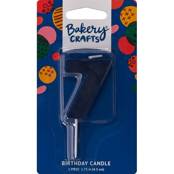 Mini Block Number Candle - 7 - Navy