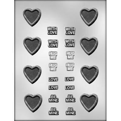 Heart And Messages Chocolate Mold