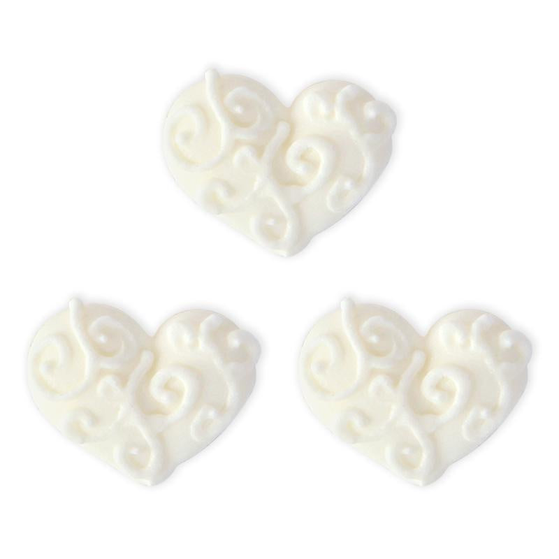 Royal Icing Heart with Swirls - 6 Hearts
