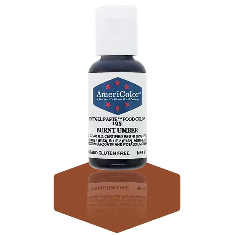 Burnt Umber, Americolor Soft Gel Paste Food Color, .75oz
