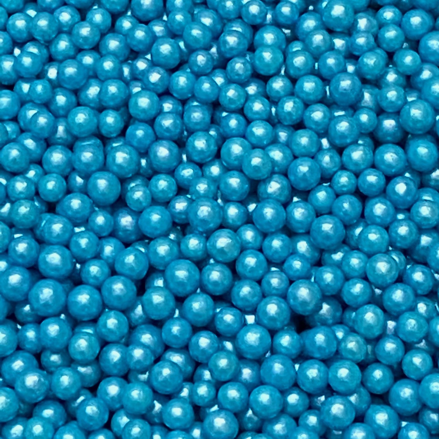 Bright Blue Shimmer Sugar Pearls - 4MM