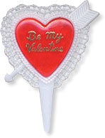 Be My Valentine Heart Shaped Cupcake Pick
