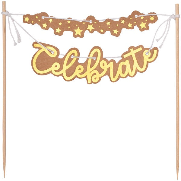 Celebrate Banner Cake Topper