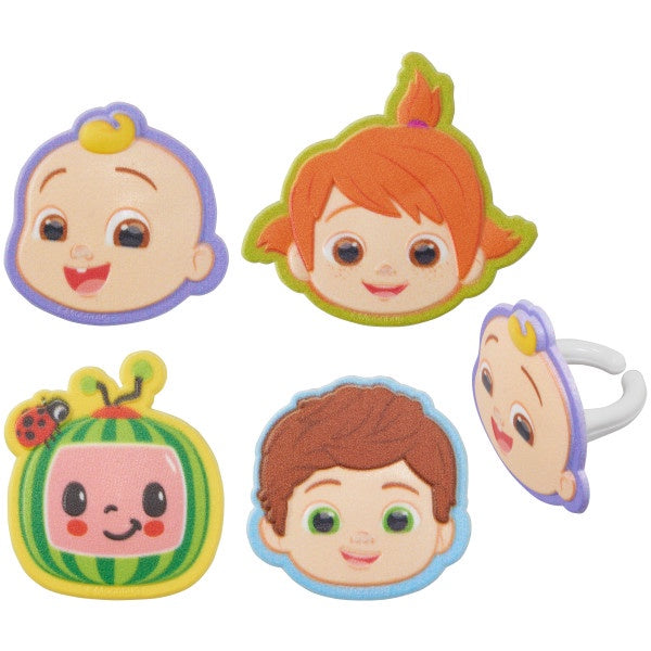 Cocomelon Cupcake Rings - 12 Rings