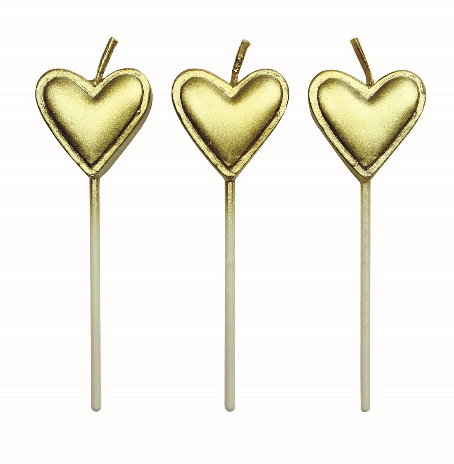 Gold Heart Shaped Candles