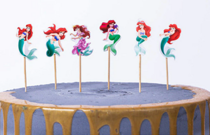 Little Mermaid Cupcake Picks - 12 Per Package