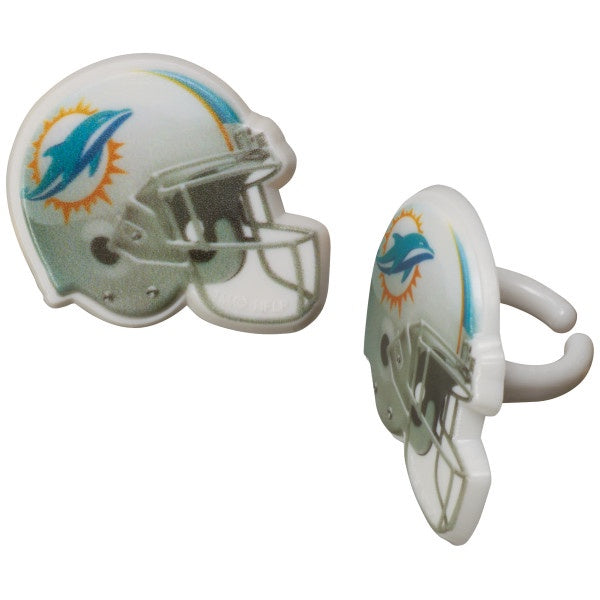 Miami Dolphins Cupcake Rings - 12 Rings