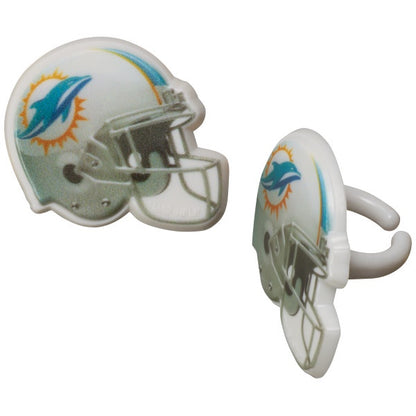 Miami Dolphins Cupcake Rings - 12 Rings