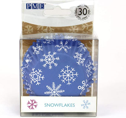 Snowflake Foil Lined Cupcake Cases - 30 Cupcake Liners