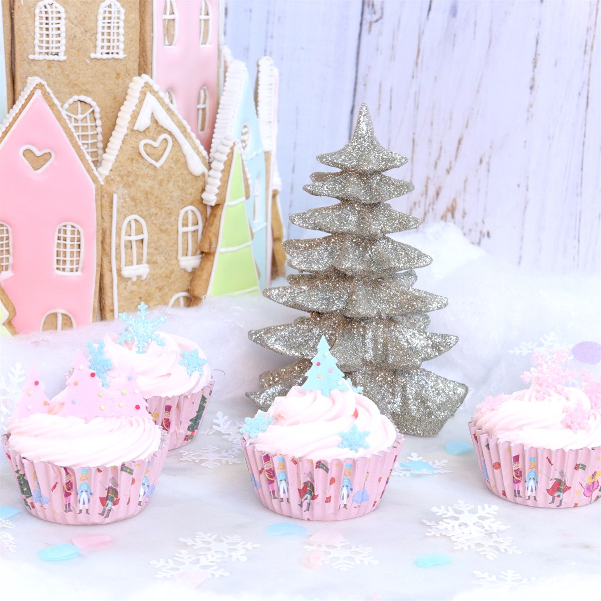 Christmas Nutcracker, Foil-Lined Cupcake Liners - 30 Cupcake Liners