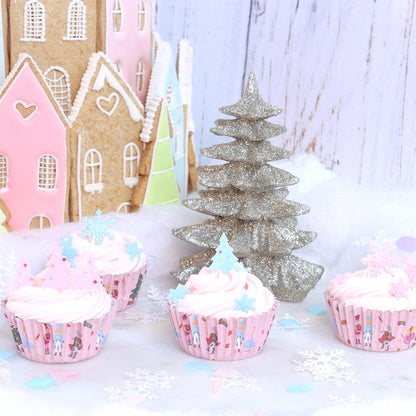 Christmas Nutcracker, Foil-Lined Cupcake Liners - 30 Cupcake Liners