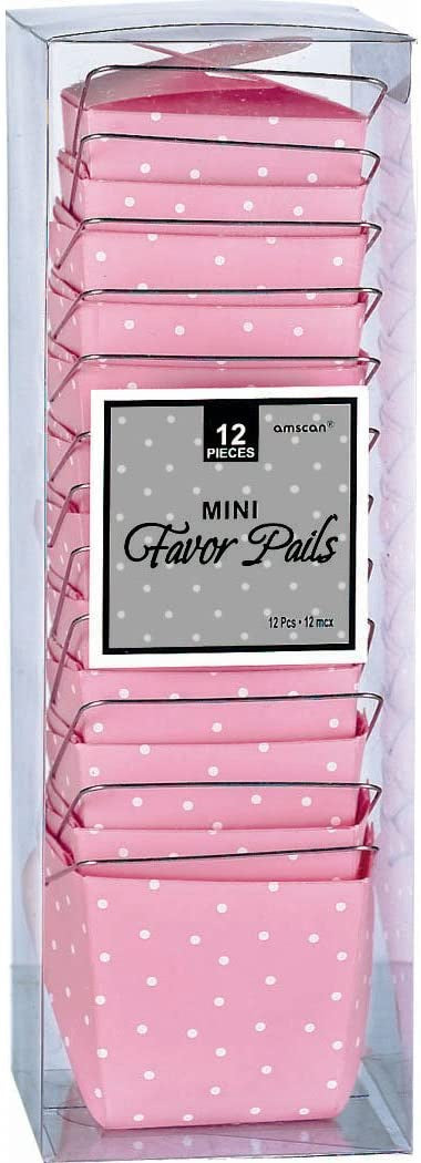 Pink Dot Mini Favor Pails, 12ct