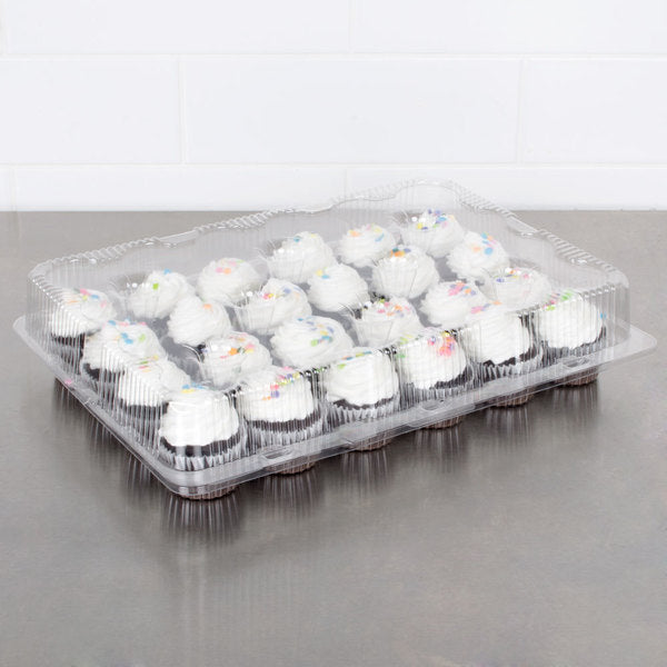 24 Count, Standard Size  Plastic Cupcake Container (Clamshell)