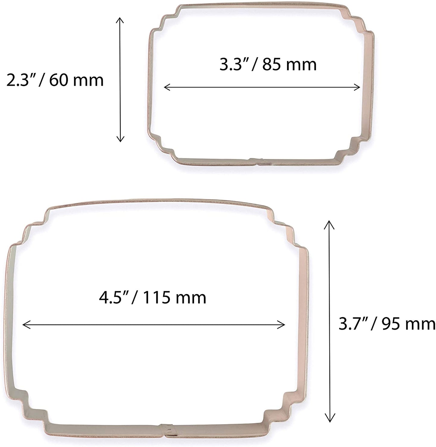 PME Rectangular Plaque Cookie Cutter - Set of 2 Cookie Cutters