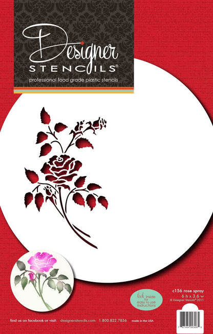 Rose Spray Cake Top Stencil