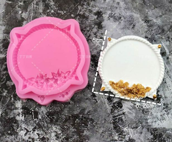 Round Frame with Flowers Silicone Mold