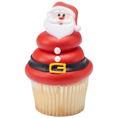 Santa Face Cupcake Rings - 12 Rings