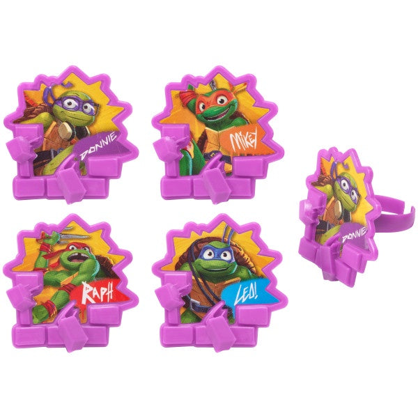 Teenage Mutant Ninja Turtles Turtle Power Cupcake Rings - 12 Rings