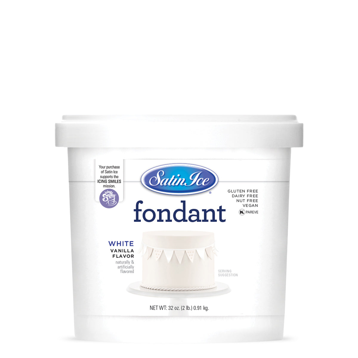 2lbs White, Satin Ice Fondant