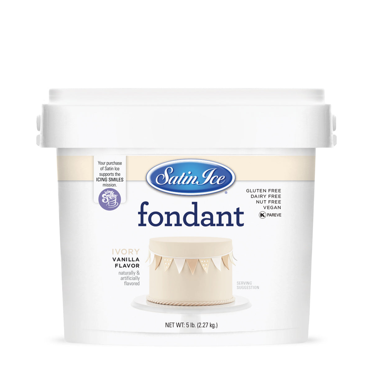 5lbs Ivory, Satin Ice Fondant