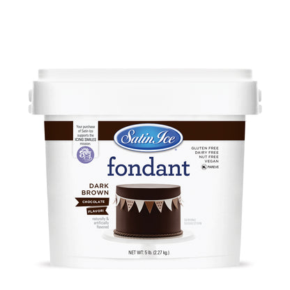 5lbs Dark Brown Chocolate, Satin Ice Fondant