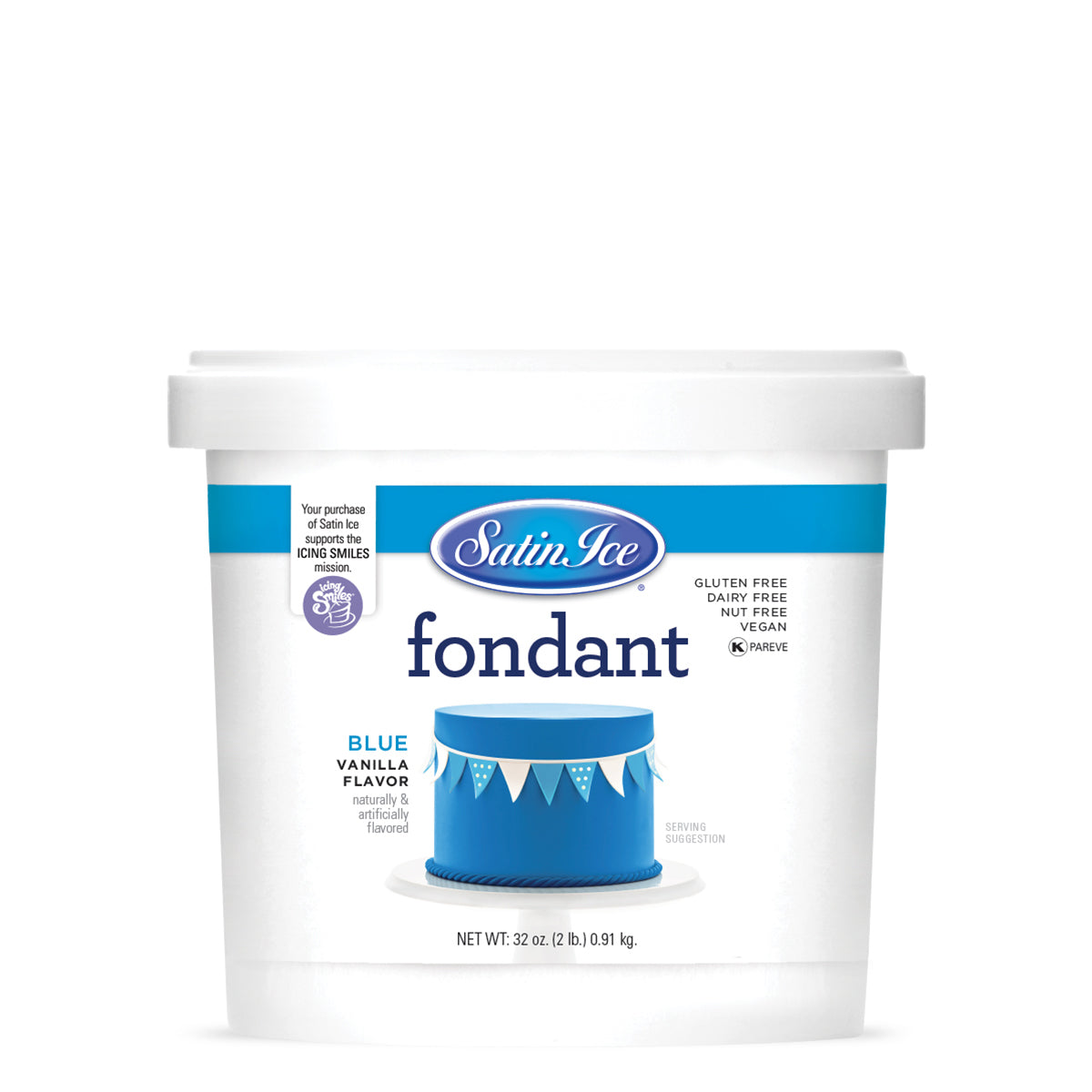 2lbs Blue, Satin Ice Fondant