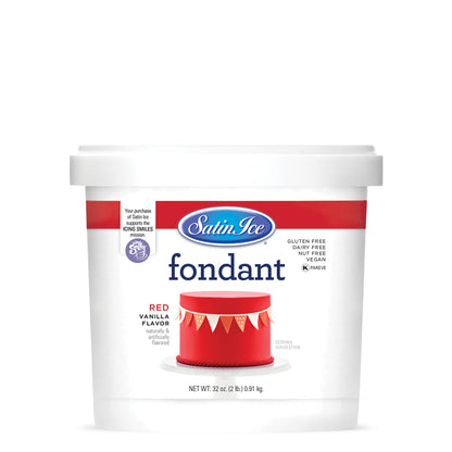 2lbs Red, Satin Ice Fondant